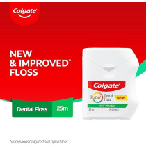 Colgate Mint Waxed Total Dental Floss Ribbon, 25 M