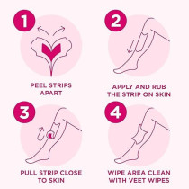 Veet Ready To Use Wax Strip For Sensitive Skin, 20 Strips