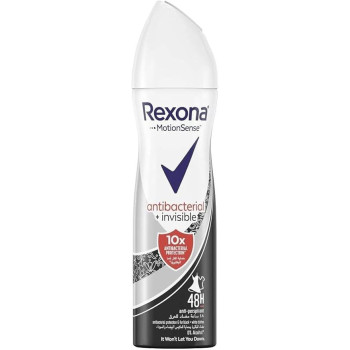 Rexona Aerosol Anti Bacterial Invisible Female, 150 Ml