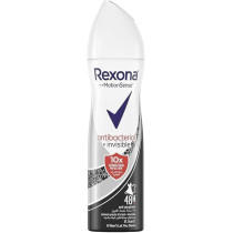 Rexona Aerosol Anti Bacterial Invisible Female, 150 Ml