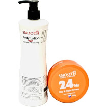 Smooth Kojic Acid Body Lotion 24Hr Hydrating And Moisturizing Active Lightening, 500Ml Plus Smooth Day And Night Cream, 300G