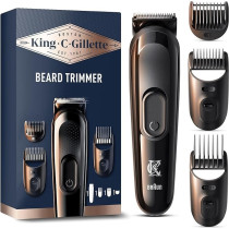 King C. Gillette Cordless Mens Beard Trimmer Kit With Lifetime Sharp Blades And 3 Interchangeable Combs
