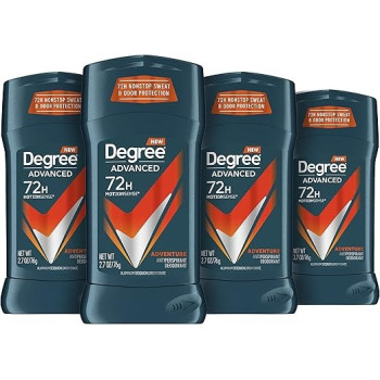 Degree Men Advanced Antiperspirant Deodorant, Adventure 72-Hour Sweat And Odor Protection Antiperspirant For Men With Motionsense Technology, 76 G