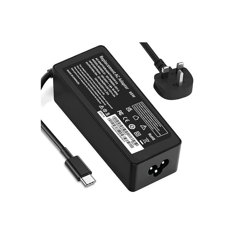 65W 45W USB C Laptop Charger For Lenovo ThinkPad Yoga T14 T14s T15 T480 T480s T490 T490s T580 T590 L13 E15 Thinkbook 13s 14 14s 15 G2 Chromebook C330 S330 100e 300e 500e AC Adapter Power Supply Cord