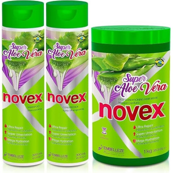 Novex Shampoo, 300 Ml Plus Conditioner, 300 Ml Plus Mask, 1 Kg Set, Super Aloe Vera
