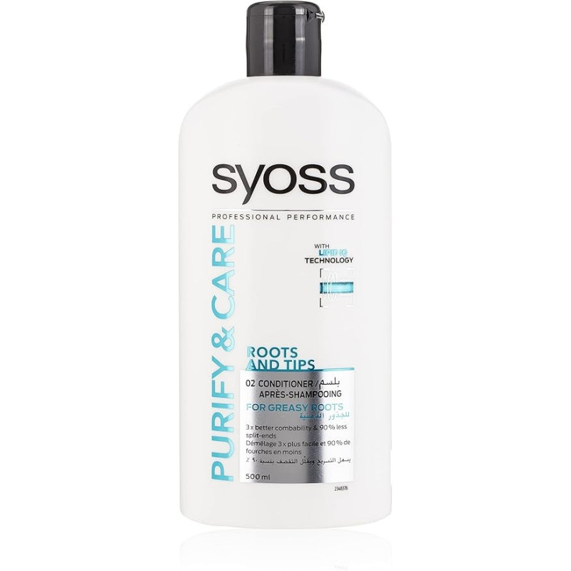 Syoss Purify And Care Conditioner For Greasy Roots, 500 Ml