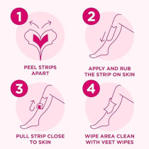 Veet Ready To Use Wax Strip With Easy Gel For Sensitive Skin, 20 Strip