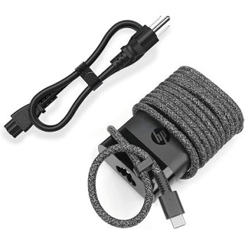 Hp 65W Laptop Usb Charger Hp Elitebook x360 1030 630 745 835 840 845 860 Hp Zbook 14uG5 Firefly 14 15 16 Probook 440 450 455 460 Hp Envy x360 17 Spectre x360 Type C 3.25 Ac Adapter, Black, SL195334