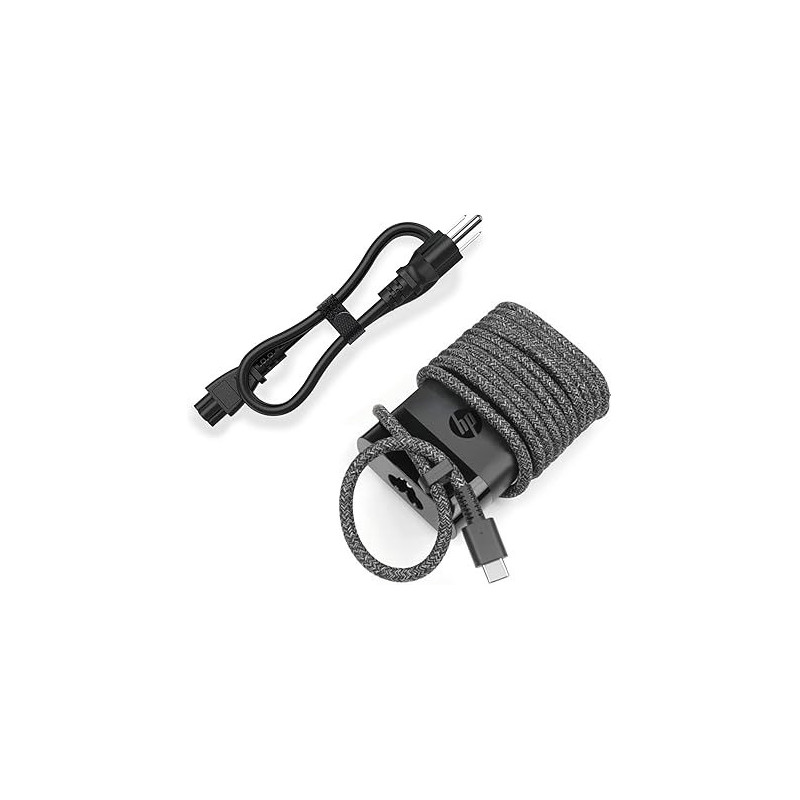 Hp 65W Laptop Usb Charger Hp Elitebook x360 1030 630 745 835 840 845 860 Hp Zbook 14uG5 Firefly 14 15 16 Probook 440 450 455 460 Hp Envy x360 17 Spectre x360 Type C 3.25 Ac Adapter, Black, SL195334
