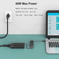 Hp 65W Laptop Usb Charger Hp Elitebook x360 1030 630 745 835 840 845 860 Hp Zbook 14uG5 Firefly 14 15 16 Probook 440 450 455 460 Hp Envy x360 17 Spectre x360 Type C 3.25 Ac Adapter, Black, SL195334