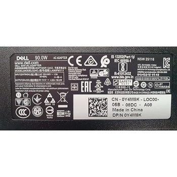 Dell Genuine Original 90W Ac Adapter Charger Power Supply And Uk Mains Cable For Studio 15, Studio 1555, Studio 17, Black, 492-BBUW