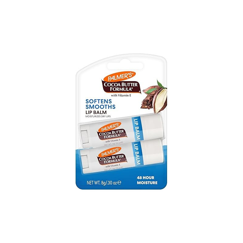 Palmers Cocoa Butter Formula With Vitamin E Softens Smooths Lip Balm For Moisturizes Dry Lips, Pack Of 2, 4 Gram
