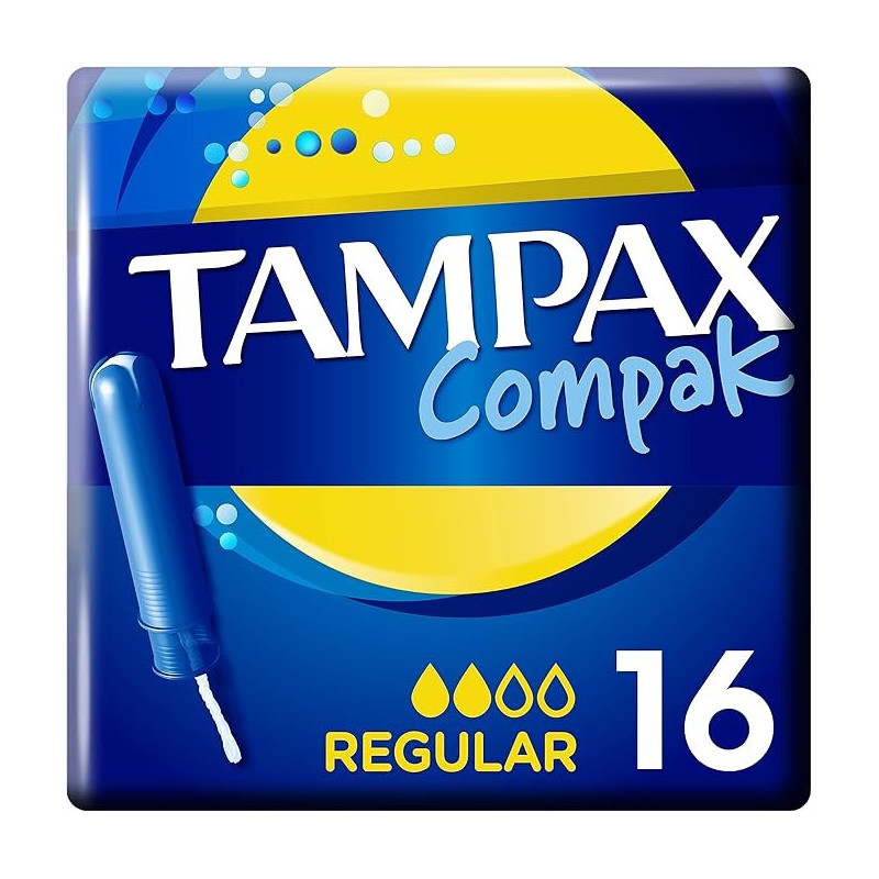 Tampax Compak Regular Tampons Applicator, 16 Count