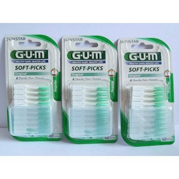 Gum Soft Picks Original Interdental Brushes, Pack Of 3 x 40 Brushes