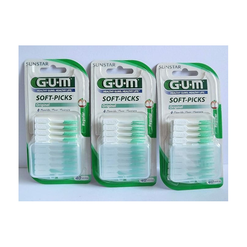 Gum Soft Picks Original Interdental Brushes, Pack Of 3 x 40 Brushes