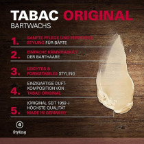 Tabac Original Beard Wax For Men Suitable For Shaping And Styling, 40 Grams
