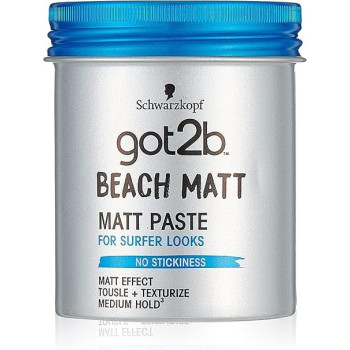 Schwarzkopf Got2b Beach Matt Matt Paste For Surfer Looks, 100 ml