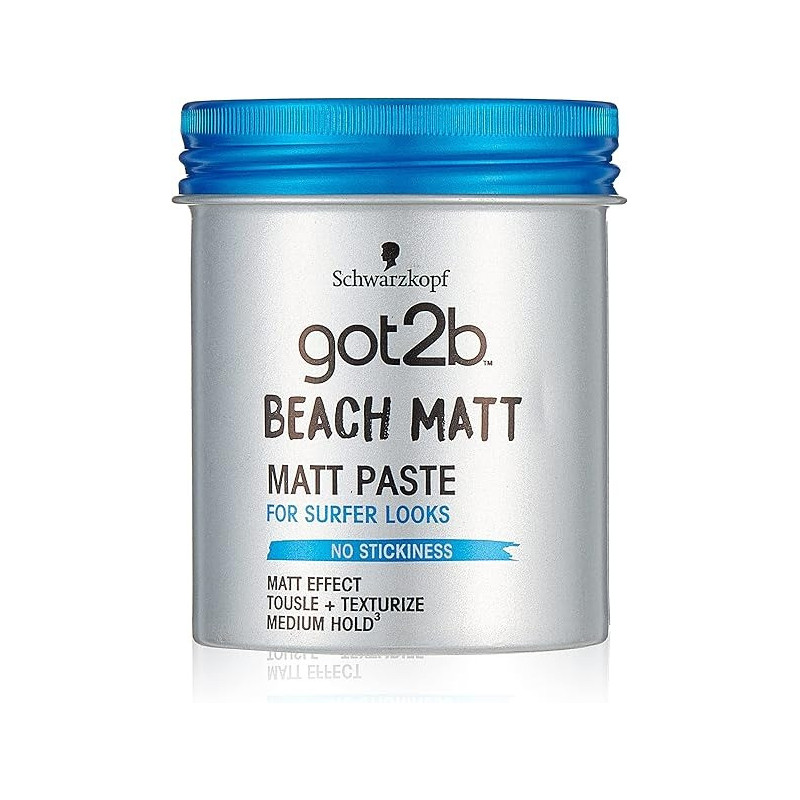 Schwarzkopf Got2b Beach Matt Matt Paste For Surfer Looks, 100 ml
