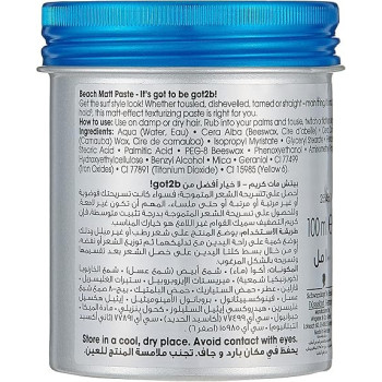Schwarzkopf Got2b Beach Matt Matt Paste For Surfer Looks, 100 ml