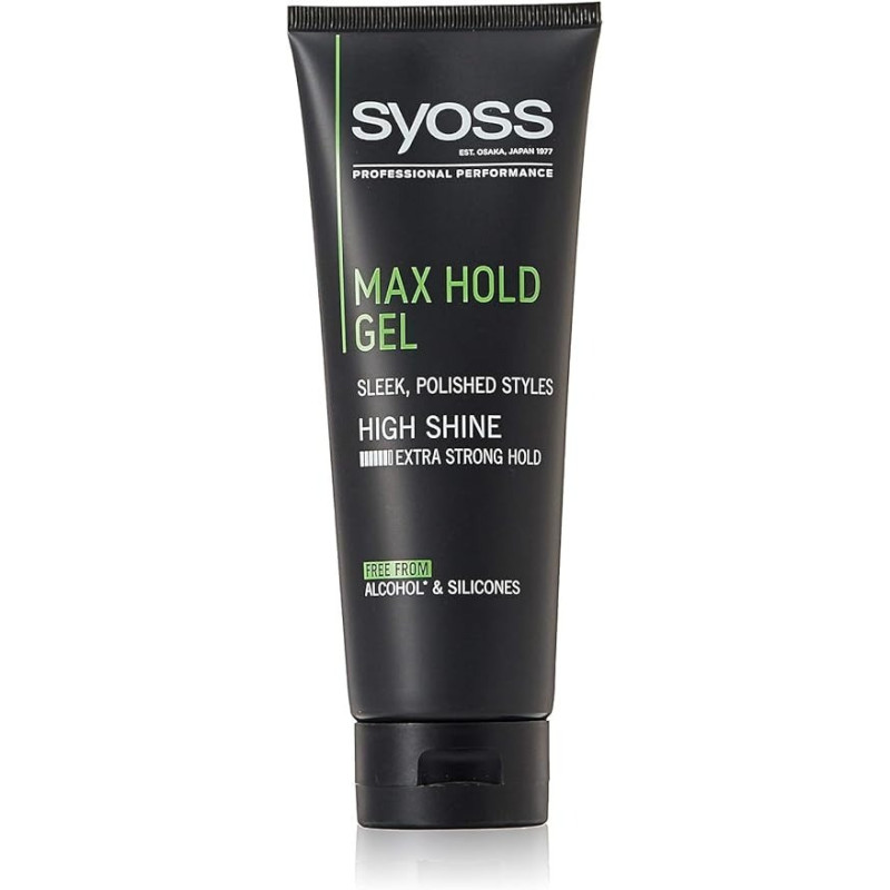 Syoss Max Hold Sleek, Polished Styles High Shine Extra Strong Hold Gel, 250 ml