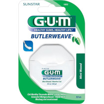 Gum Butlerweave Waxed Healthy Gums Unique Design Teeth Clean Removes Plaque Dental Floss, 55 m