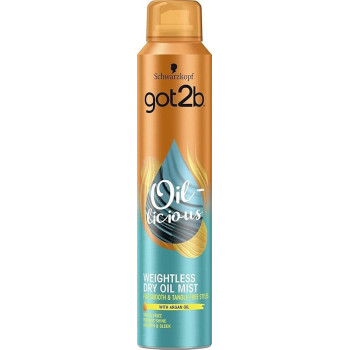 Schwarzkopf Got2b Oil-Licious Weightless Dry Oil Mist Aerosol Spray, 200 ml