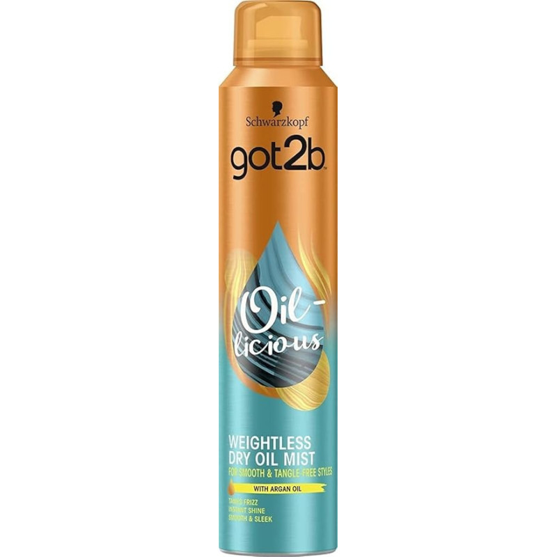 Schwarzkopf Got2b Oil-Licious Weightless Dry Oil Mist Aerosol Spray, 200 ml