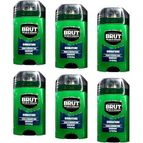 Brut Deodorant 2.7Oz Oval Solid Classic Scent (6 Pack)