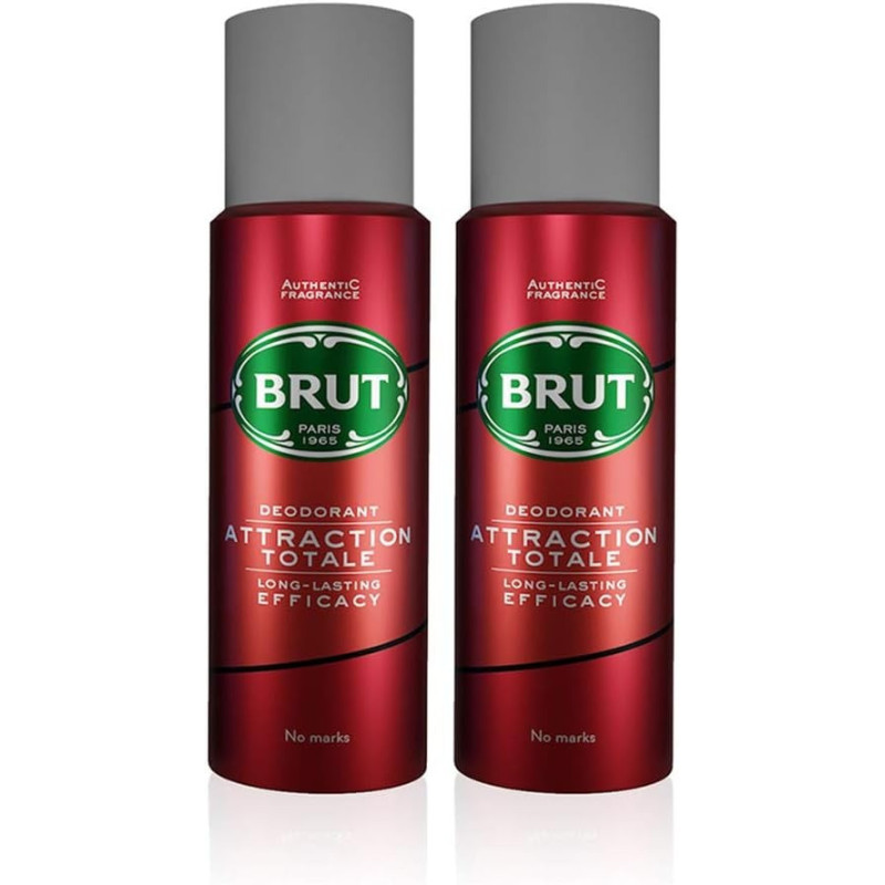 Brut Attraction Totale Deodorant Body Spray For Men Pack Of 2, 200Ml Each