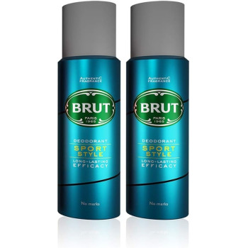 Brut Sport Style Deodorant Spray For Men, Pack Of 2 (200Ml Each)
