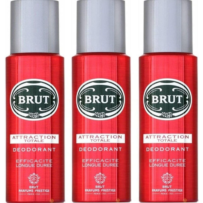 Brut Attraction Deodorant For Men, 200 Ml Each (Pack Of 3)