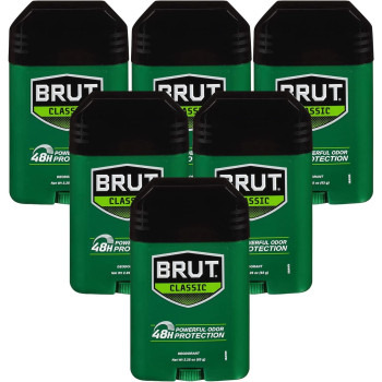 Brut Deodorant, Provide 24 Hour Odor And Wetness Protection, Pack Of 6 (63 G Each)