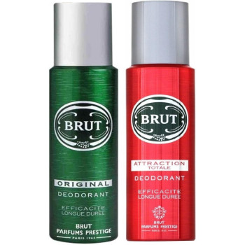 Brut Original Plus Attraction Totale Efficacite Longue Duree Deodorant For Men, Pack Of 2 (200Ml Each)