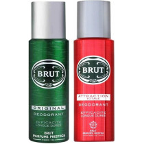 Brut Original Plus Attraction Totale Efficacite Longue Duree Deodorant For Men, Pack Of 2 (200Ml Each)