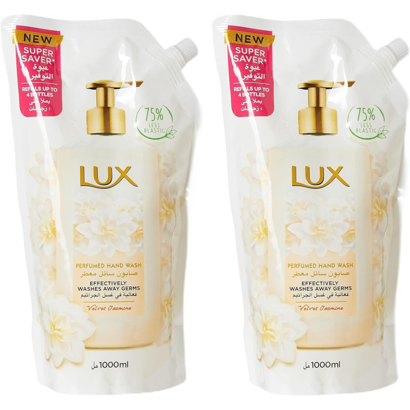 LUX Perfumed Hand Wash Refill Pouch, For All Skin Types, Velvet Jasmine, Glycerin Enriched Liquid Soap, 100ml