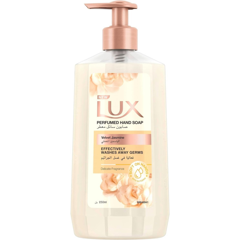 LUX Perfumed Hand Soap Glycerine Enriched Velvet Jasmine Pack of 2 x 500ml Each