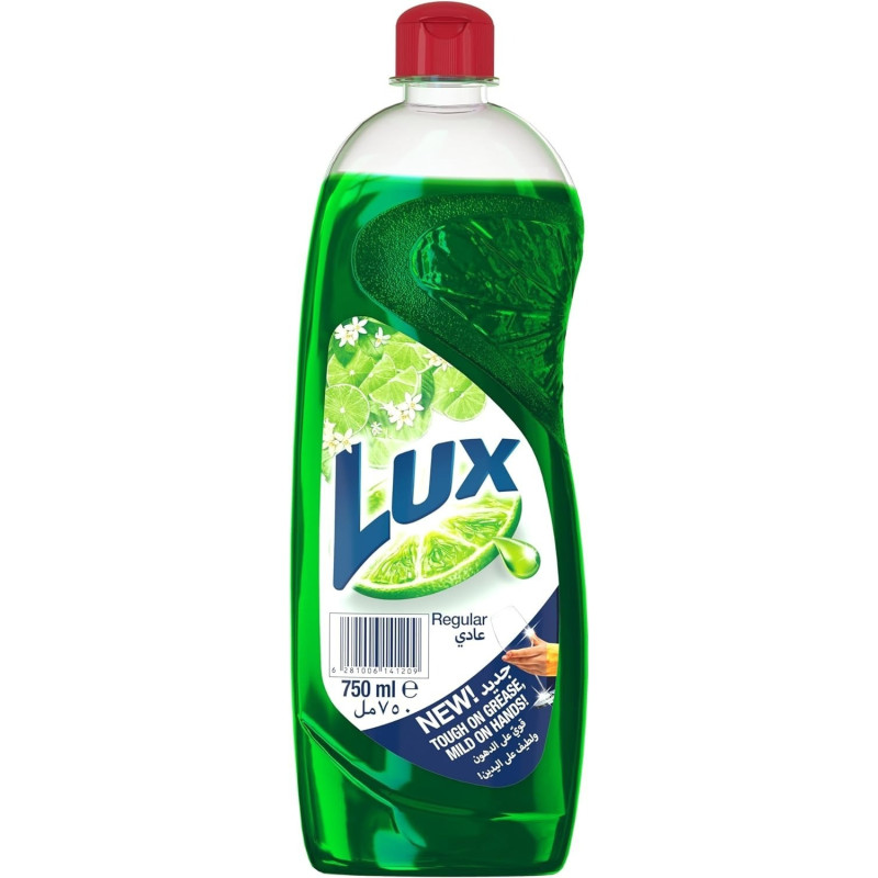 LUX Dishwash Liquid, For Sparkling Clean Dishes, Regular, Tough On Grease And Mild on Hands, 750ml