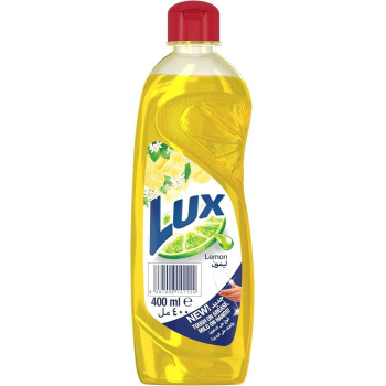 LUX Dishwash Liquid, For Sparkling Clean Dishes, Lemon, Tough on Grease And Mild on Hands, 400ml