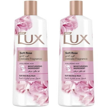 LUX Moisturising Body Wash Soft Rose For All Skin Types, Pack 2 x 500ml Each
