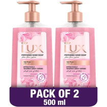 LUX Perfumed Liquid Hand Wash, For All Skin Types, Soft Rose, Glycerin Enriched Liquid Soap, Pack of 2 x 500ml Each