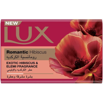 LUX Bar Soap For Fragrant Glowing Skin, Romantic Hibiscus, With Exotic Hibiscus And Elemi Fragrance, 120g