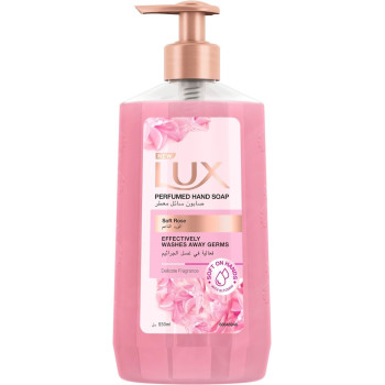 LUX Perfumed Liquid Hand Wash, For All Skin Types, Soft Rose, Glycerin Enriched Liquid Soap, 250ml