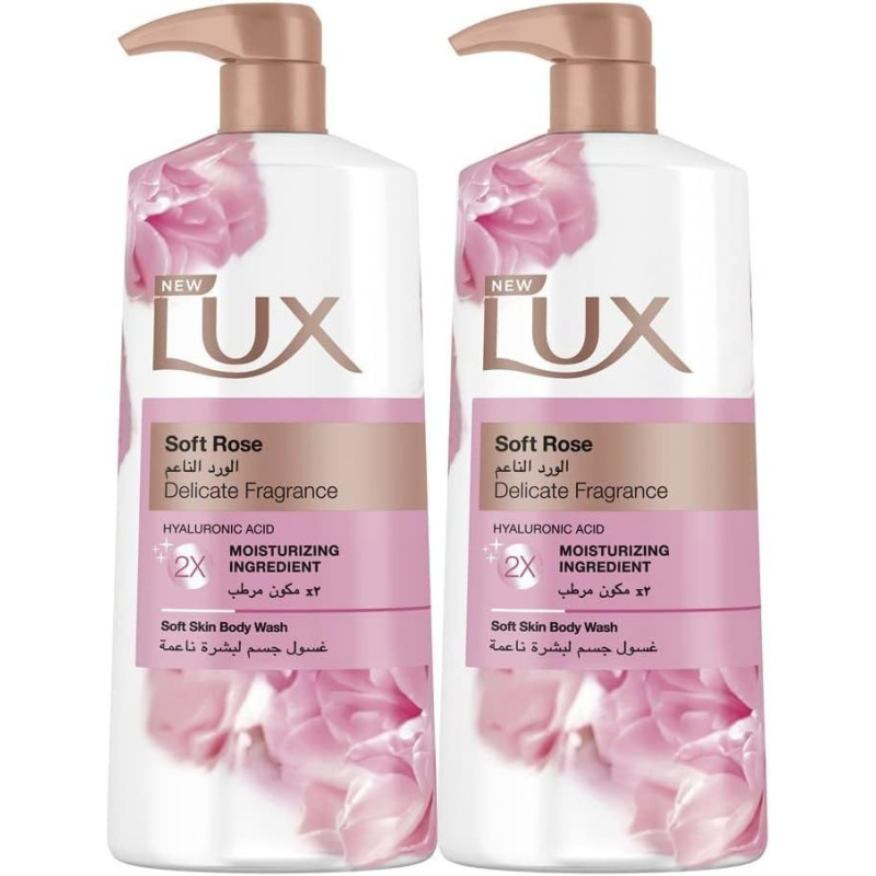 LUX Moisturising Body Wash Soft Rose For All Skin Types, Pack of 2 x 700ml Each