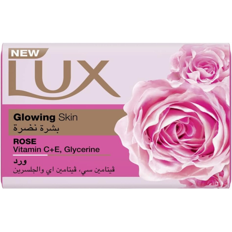 LUX Glowing Skin Rose Bar Soap, With Vitamin C, E, And Glycerine, 170g