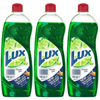 LUX Sunlight Dishwashing Liquid Regular, Pack of 3 x 750 Ml Each