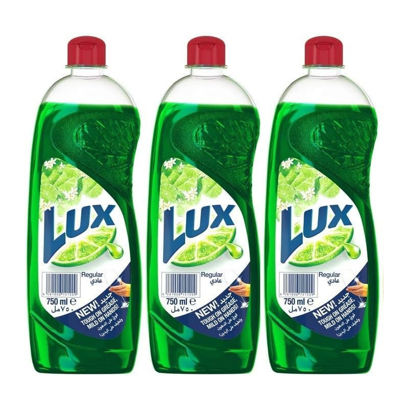 LUX Sunlight Dishwashing Liquid Regular, Pack of 3 x 750 Ml Each