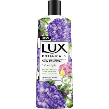 LUX Botanicals Perfumed Body Wash For Skin Renewal With Fig Extract And Geranium Oil, 500Ml