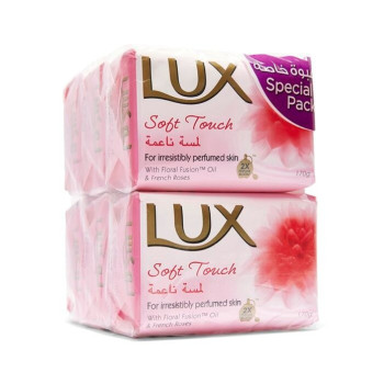 LUX Bar Soap Soft Touch And Irresistibly Smooth Skin, Pack of 6 x 170g