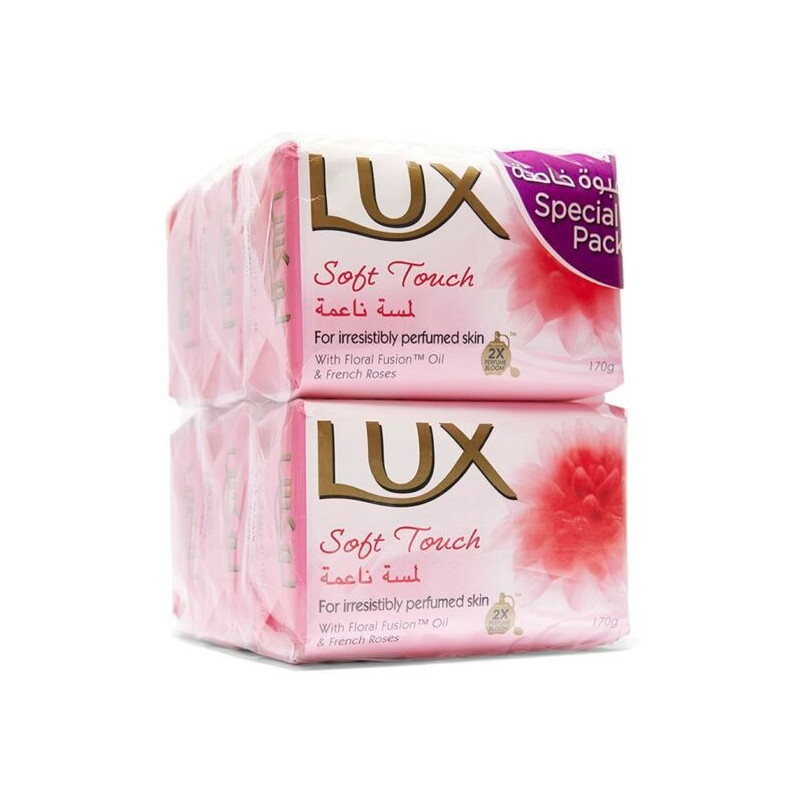 LUX Bar Soap Soft Touch And Irresistibly Smooth Skin, Pack of 6 x 170g