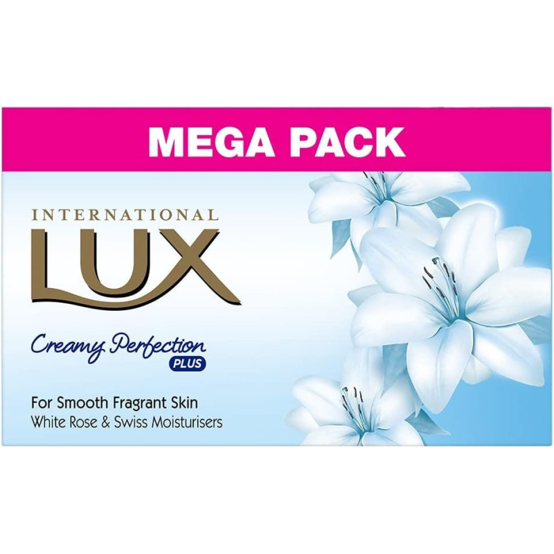 LUX International Creamy Perfection Plus Rose And Swiss Moisturizer Bathing Soap, For Glowing Skin, 500g Beauty Soap